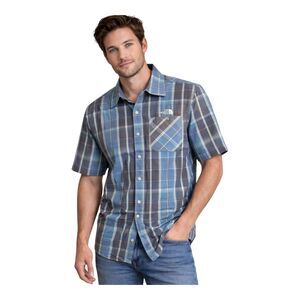 The North Face Men's Plaid Short Sleeve Shirt Blue Size XL Regular Fit Hiking